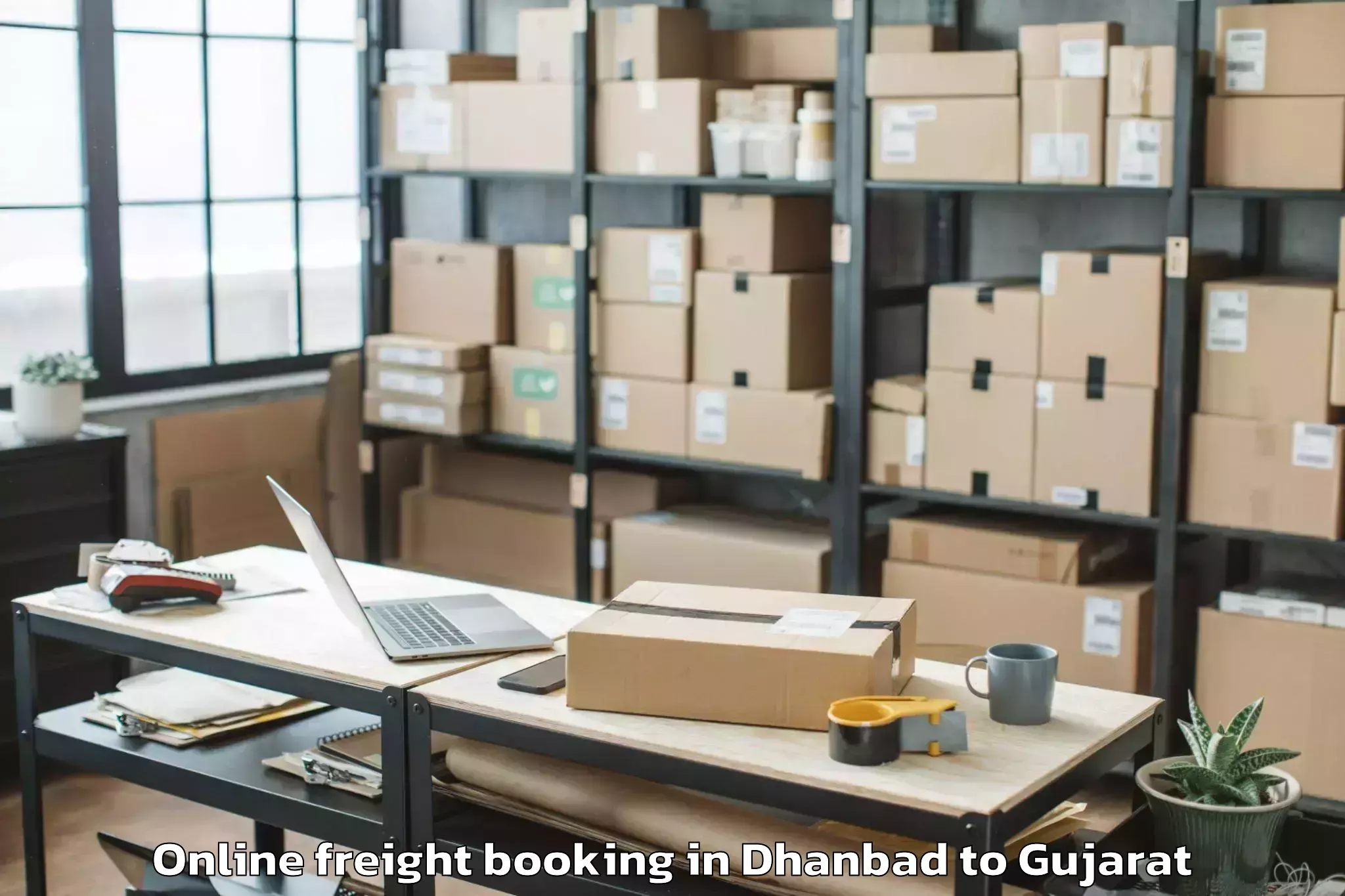 Hassle-Free Dhanbad to Jamkandorna Online Freight Booking